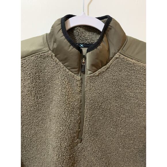 FLX Sherpa Fleece 1/4 Zip Pullover Men's Medium Olive‎ Green Outdoors Hunt Fish - Picture 2 of 13
